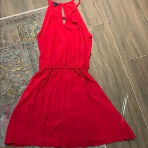 Red halter dress